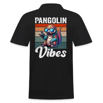Pangolin Vibes Conservationist Pangolin Fan - Men's Polo Shirt - black - Back - Kai (181cm)