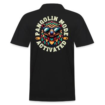Pangolin Fashion Activated Conservationist Pangolin - Men's Polo Shirt - black - Back - Kai (181cm)