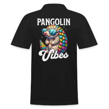 Pangolin Vibes Conservationist Pangolin Fan - Men's Polo Shirt - black - Back - Kai (181cm)