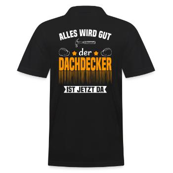 Everything will be alright, the roofer is now master - Men's Polo Shirt - black - Back - Kai (181cm)