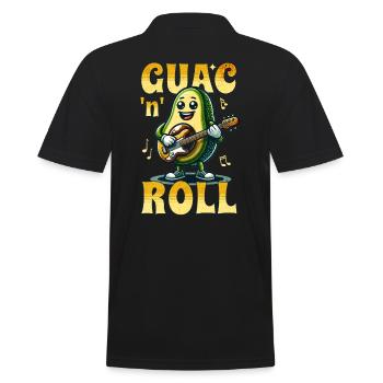 Guac 'N' Roll Rocker Veganer Guacamole Avocado - Männer Poloshirt - Schwarz - Hinten - Kai (181cm)