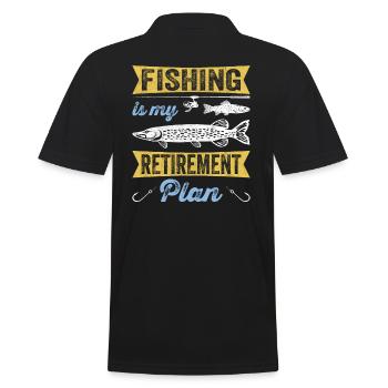 Fishing Is My Retirement Plan Sportfischer Angler - Men's Polo Shirt - black - Back - Kai (181cm)