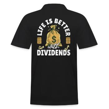 Life is better with Dividends Dividenden Investor - Men's Polo Shirt - black - Back - Kai (181cm)