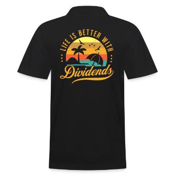Life is better with Dividends Dividenden Investor - Men's Polo Shirt - black - Back - Kai (181cm)