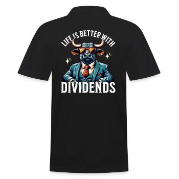 Life is better with Dividends Dividenden Investor - Men's Polo Shirt - black - Back - Kai (181cm)