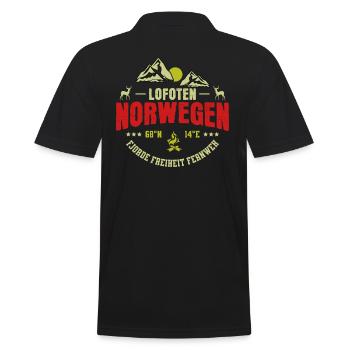 Norwegen Geschenk Souvenir Norge Norway Lofoten - Männer Poloshirt - Schwarz - Hinten - Kai (181cm)