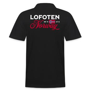 Norwegen Souvenir Skandinavien Norway Lofoten - Männer Poloshirt - Schwarz - Hinten - Kai (181cm)