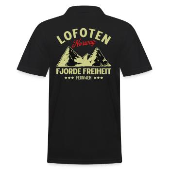 Norway Souvenir Norwegian Norge Norway Lofoten - Men's Polo Shirt - black - Back - Kai (181cm)
