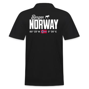 Norway Norway Norge Scandinavia Bergen - Men's Polo Shirt - black - Back - Kai (181cm)