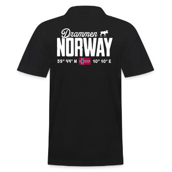 Norwegen Norway Norge Skandinavien Drammen - Männer Poloshirt - Schwarz - Hinten - Kai (181cm)