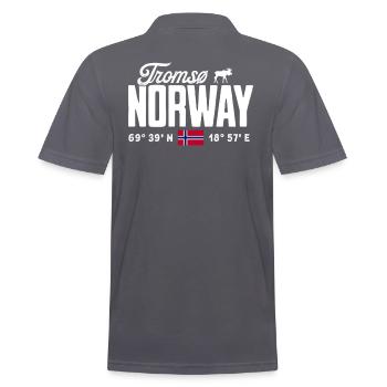 Norwegen Norway Norge Skandinavien Tromsø - Männer Poloshirt - Anthrazit - Hinten - Nico (186cm)