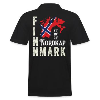 Norway Norway Norge Coordinates Finnmark North Cape - Men's Polo Shirt - black - Back - Kai (181cm)