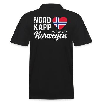 Norway Norway Coordinates Norway flag North Cape - Men's Polo Shirt - black - Back - Kai (181cm)