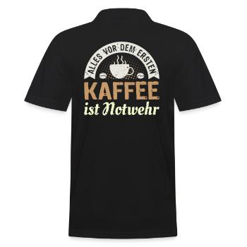 Everything before the first coffee is self-defense coffee - Men's Polo Shirt - black - Back - Kai (181cm)