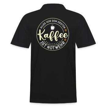 Everything before the first coffee is self-defense coffee - Men's Polo Shirt - black - Back - Kai (181cm)