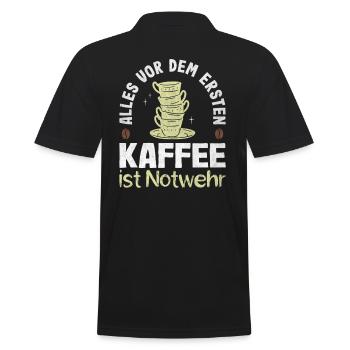 Everything before the first coffee is self-defense coffee - Men's Polo Shirt - black - Back - Kai (181cm)