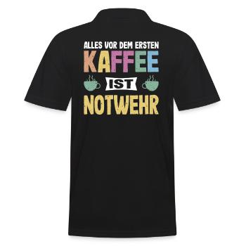Everything before the first coffee is self-defense coffee - Men's Polo Shirt - black - Back - Kai (181cm)