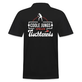 Coole Jungs spielen Tischtennis lustiges Ping Pong - Männer Poloshirt - Schwarz - Hinten - Kai (181cm)