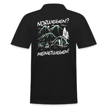 Norway Camping Scandinavia North Cape - Men's Polo Shirt - black - Back - Kai (181cm)