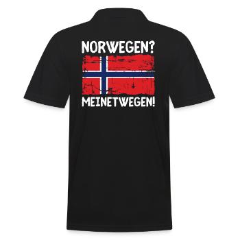 Norway Camping Scandinavia North Cape - Men's Polo Shirt - black - Back - Kai (181cm)