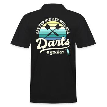 He just wants to watch darts Darts player Darts sport - Men's Polo Shirt - black - Back - Kai (181cm)