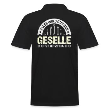 Everything will be fine, the journeyman is here! Car mechanic - Men's Polo Shirt - black - Back - Kai (181cm)