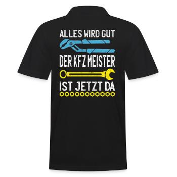 Everything will be fine, master mechanic is here - Men's Polo Shirt - black - Back - Kai (181cm)