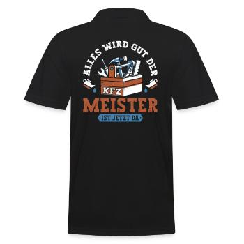 Everything will be fine, master mechanic is here - Men's Polo Shirt - black - Back - Kai (181cm)