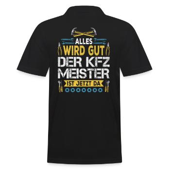 Everything will be fine, master mechanic is here - Men's Polo Shirt - black - Back - Kai (181cm)