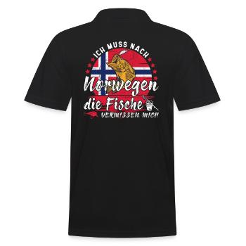 Je dois aller à Norvège Norvège Scandinavie Angler - Polo Homme - noir - Dos - Kai (181cm)