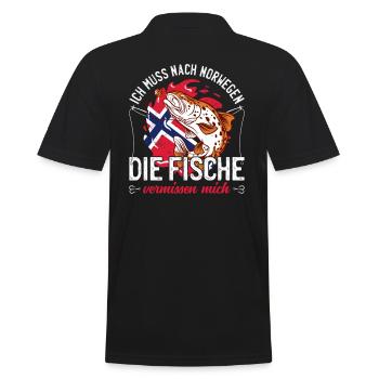 Je dois aller à Norvège Norvège Scandinavie Angler - Polo Homme - noir - Dos - Kai (181cm)