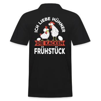 I Love Chickens Farmer Farm Chicken Chickens - Men's Polo Shirt - black - Back - Kai (181cm)