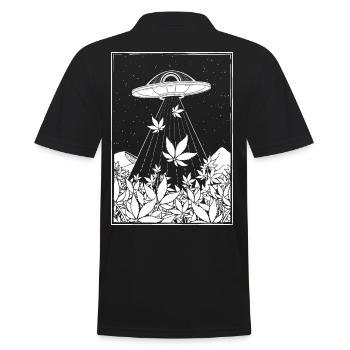 Alien DMT sammelt Unkraut - Männer Poloshirt - Schwarz - Hinten - Kai (181cm)