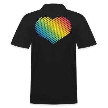 Rainbow Heart (Amour / Croquis) - Polo Homme - noir - Dos - Kai (181cm)