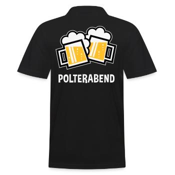 Polterabend (JGA Bier Bayrische Bierkrüge / 3C) - Männer Poloshirt - Schwarz - Hinten - Kai (181cm)