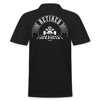Retired 2025 (Retiree / Retirement Entry / White) - Men's Polo Shirt - black - Back - Kai (181cm)