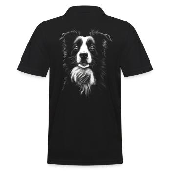 Border Collie Portrait Chiens Chien Chien Chien de troupeau - Polo Homme - noir - Dos - Kai (181cm)