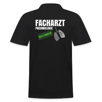 Facharzt Pneumologie - Männer Poloshirt - Schwarz - Hinten - Kai (181cm)