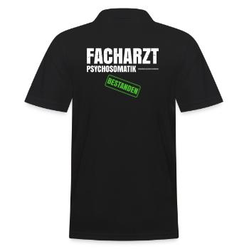 Facharzt Psychosomatik - Männer Poloshirt - Schwarz - Hinten - Kai (181cm)