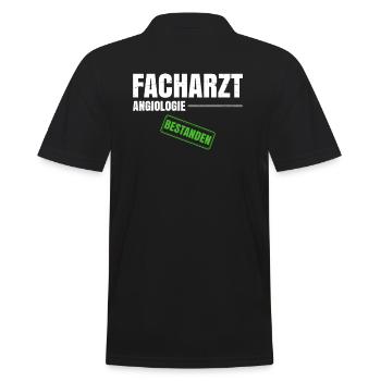 Facharzt Angiologie - Männer Poloshirt - Schwarz - Hinten - Kai (181cm)