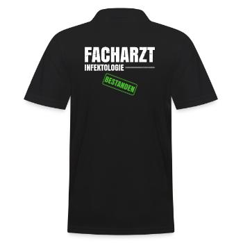 Facharzt für Infektologie - Männer Poloshirt - Schwarz - Hinten - Kai (181cm)