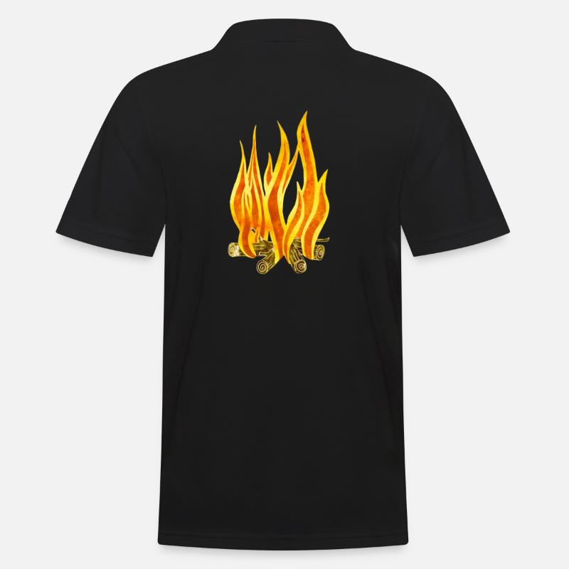 Feuer - Männer Poloshirt - Schwarz
