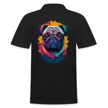 Carlin chien couleur explosion chiens illustration - Polo Homme - noir - Dos - Kai (181cm)