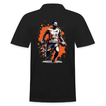 Handball Player Streetwear Iconic Style - Men's Polo Shirt - black - Back - Kai (181cm)