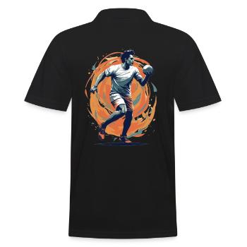 Handball Player Streetwear Iconic Style - Men's Polo Shirt - black - Back - Kai (181cm)