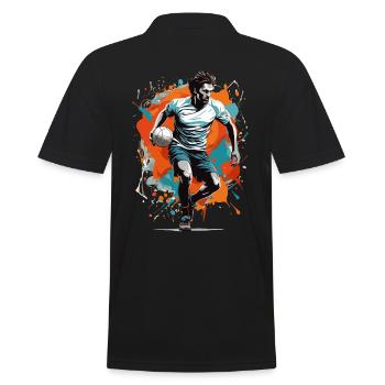 Handballspieler Streetwear Ikonischer Style - Männer Poloshirt - Schwarz - Hinten - Kai (181cm)
