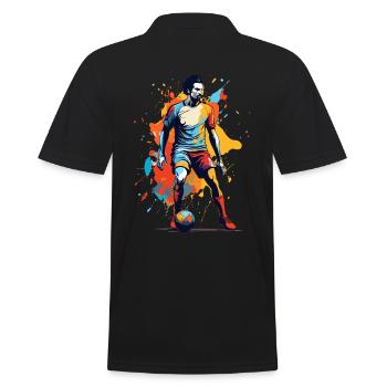 Football Esthétique Streetwear Design Iconique - Polo Homme - noir - Dos - Kai (181cm)