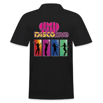 Disco Love Dance - Männer Poloshirt - Schwarz - Hinten - Kai (181cm)
