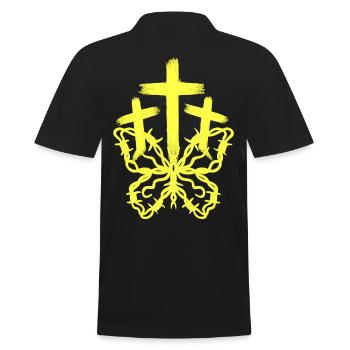 Kreuze Kreuz Schmetterling Reinkarnation Jesus - Männer Poloshirt - Schwarz - Hinten - Kai (181cm)