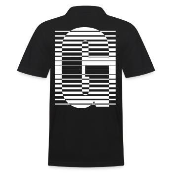 LETTER G - Men's Polo Shirt - black - Back - Kai (181cm)
